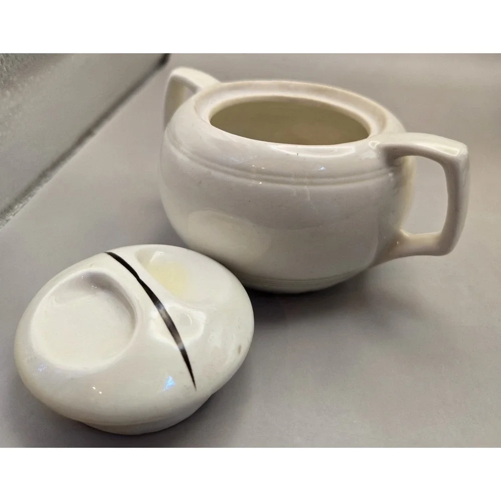 Vintage Porcelier Vitreaous China Sugar Bowl‎ Lid 